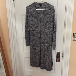Talbots Gray Long Cardigan Sweater. Open front. Size S. Long …